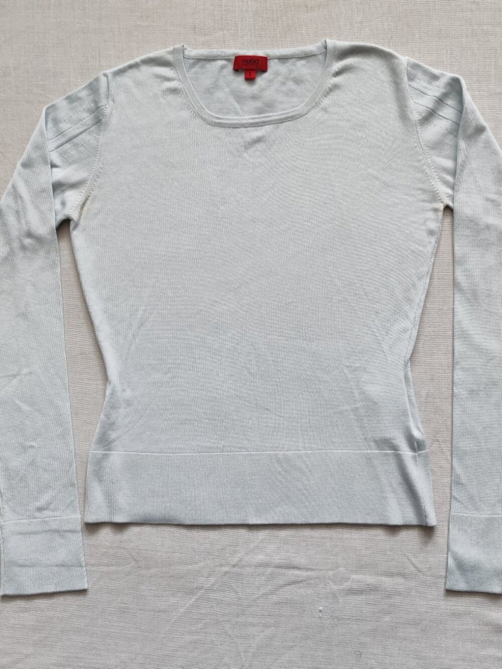 HUGO Hugo Boss Silk Blend Crewneck Sweater Small Light Blue Silver